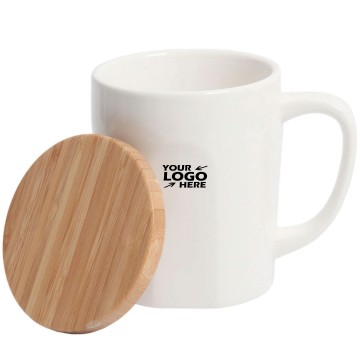 14 oz Ceramic Mug With Bamboo Lid